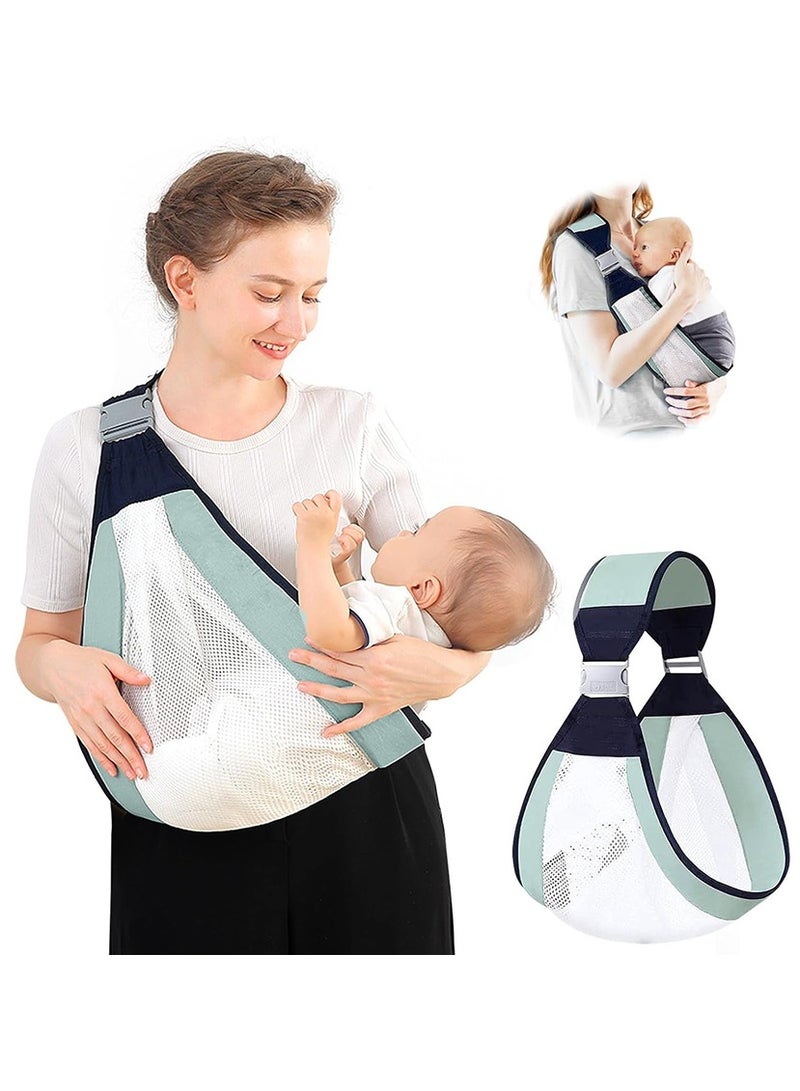 Adjustable Baby Holder Carrier, Baby Half Wrapped Sling Hip Carrier, Baby Sling Carrier with Safety Buckle One Shoulder Labor-Saving Breathable Mesh Fabric for Newborn to Toddler - Image 1