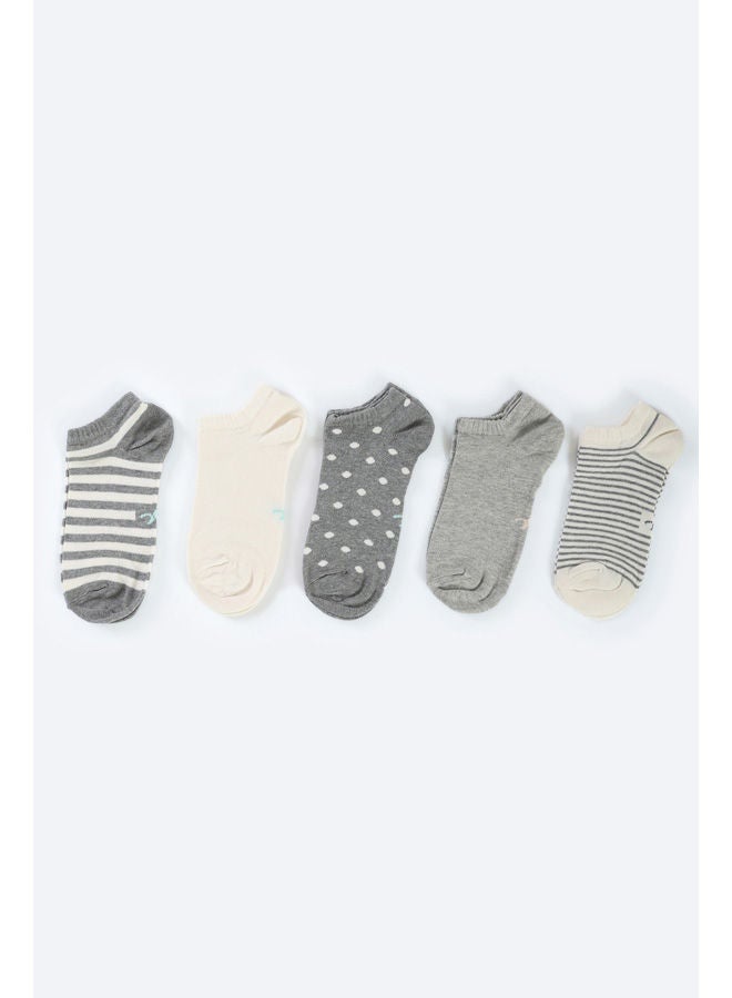 Carina Cotton Ankle Socks - 5 Pairs - Image 1