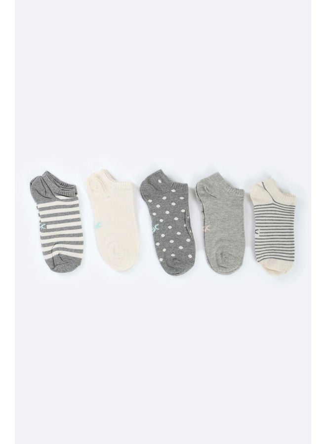 Carina Cotton Ankle Socks - 5 Pairs - Image 2