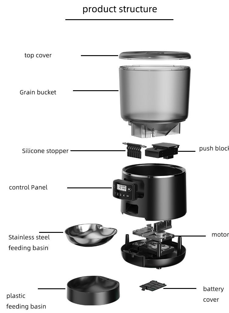 LAPET Automatic pet feeder cat feeder 4L large capacity Stainless Steel Easy to deal with daily or short-term travel  - Image 3