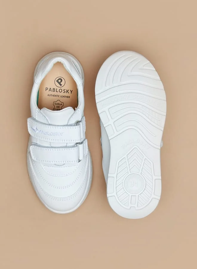 بابلوسكي Boys Textured Sneakers with Hook and Loop Closure School Shoes