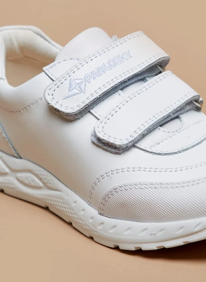 بابلوسكي Boys Textured Sneakers with Hook and Loop Closure School Shoes