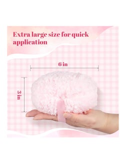 JOLY Extra Soft Powder Puff, 6" x 3" Large Body Powder Applicator, Dusting Powder Puffs with Loose Powder Container for Women (Pink)  - Image 2