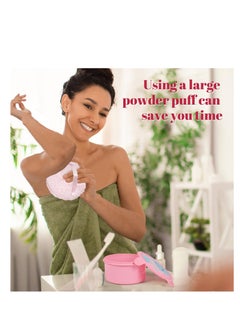 JOLY Extra Soft Powder Puff, 6" x 3" Large Body Powder Applicator, Dusting Powder Puffs with Loose Powder Container for Women (Pink)  - Image 4