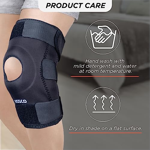 Vissco Functional Knee Support (Moderate Support) - Large (Black) Knee Brace for Pain Relief Injury Recovery Walking Running Gym & Weightlifting - Image 4