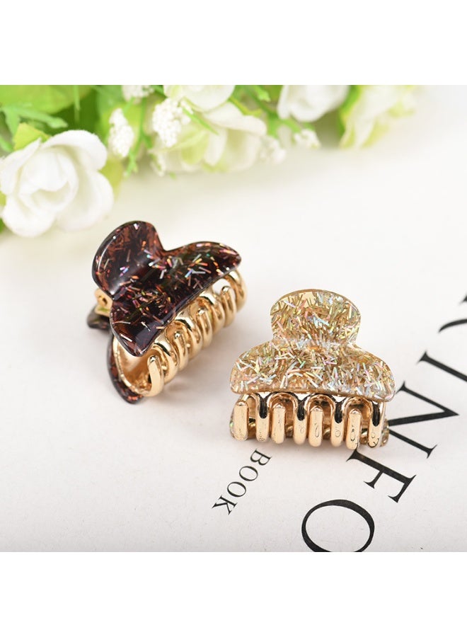 12 قطعة 4 سم مشابك شعر صغيرة من الأكريليك 4 سم مشابك شعر صغيرة بلاستيكية بلاستيكية للشعر مشابك شعر صغيرة مشابك شعر غير قابلة للانزلاق إكسسوارات شعر لامعة للفتيات النساء - Image 5