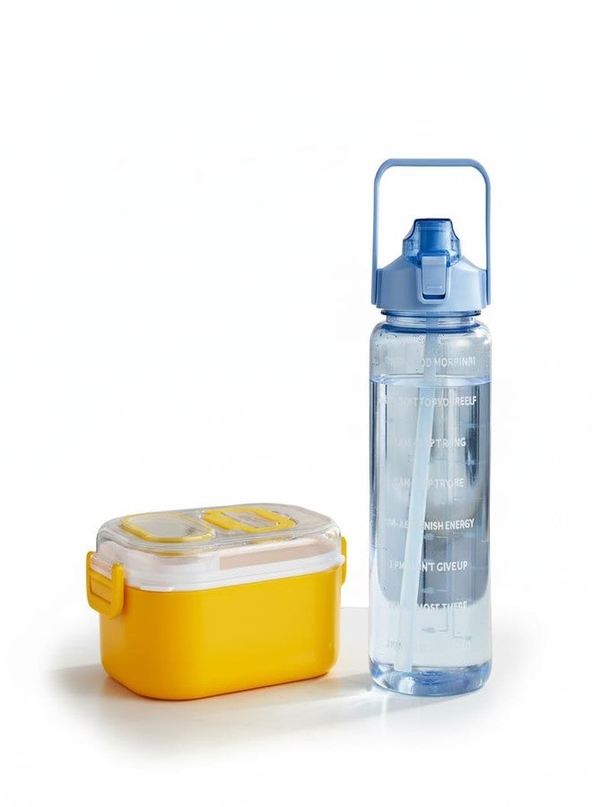 LAZYwindow Sipper and Lunch Box Combo, 2L, BPA-Free, Food-Grade, Leak-Proof, Meal Prep Set - Image 1