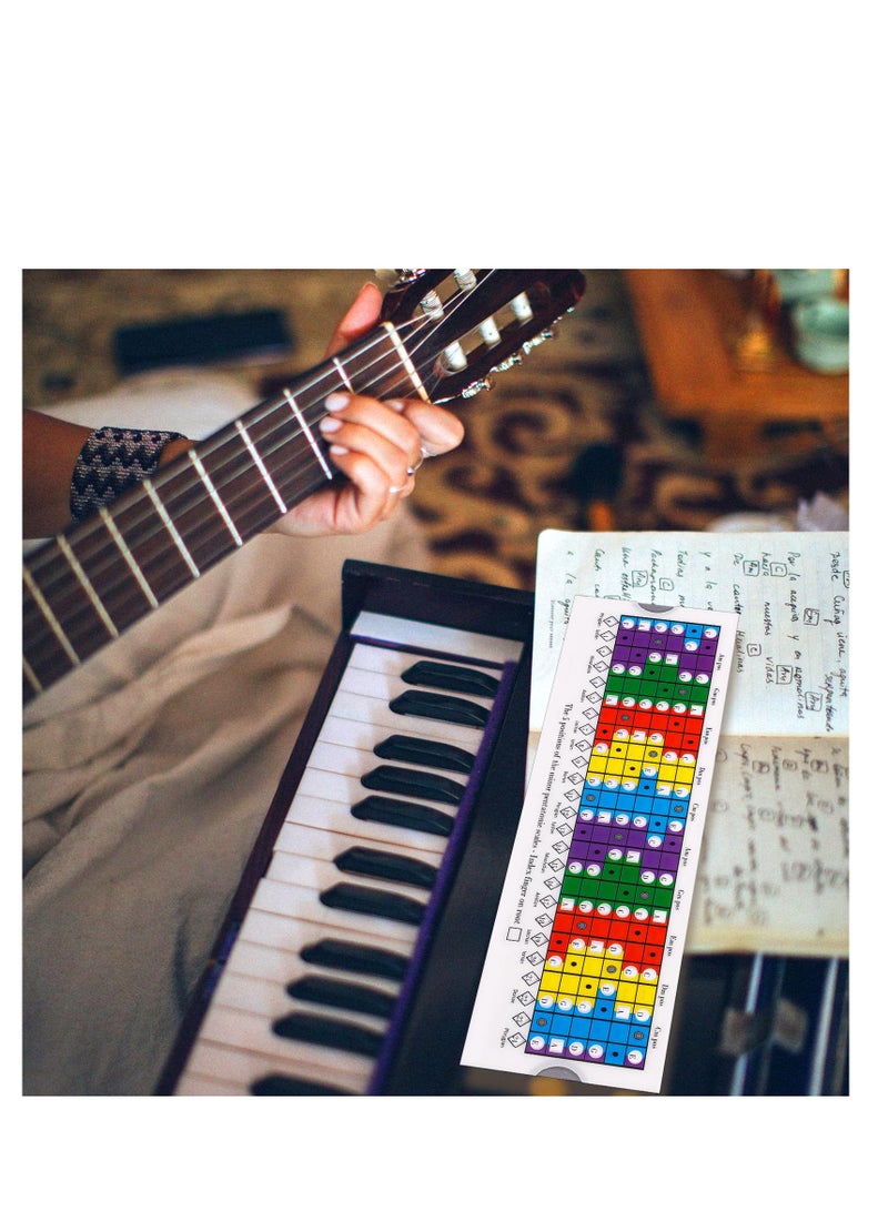 SOLARAE Guitar Scales Sliding Ruler, Chord Scales Chart Pentatonic, Sliding Ruler Guitar Chord Trainer Tool with Manual Accessories, 11x3.15in Guitar Practice Learning, Guitar Gift for Beginners Guitarists - Image 3