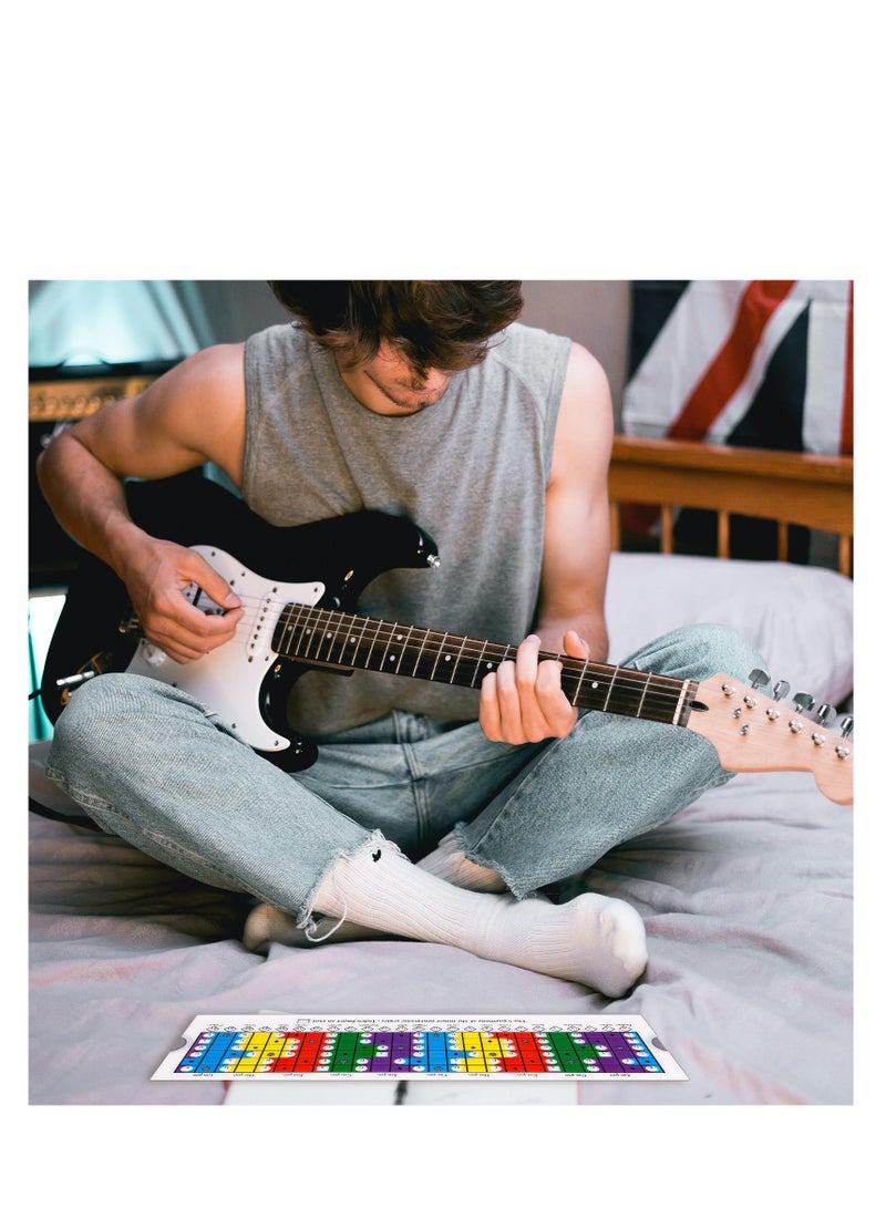 SOLARAE Guitar Scales Sliding Ruler, Chord Scales Chart Pentatonic, Sliding Ruler Guitar Chord Trainer Tool with Manual Accessories, 11x3.15in Guitar Practice Learning, Guitar Gift for Beginners Guitarists - Image 4