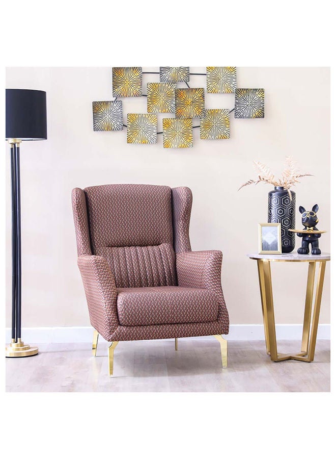 DANUBE HOME Roma 1 Seater Fabric Sofa Accent Chair Modern Design One Seat Sofas Living Room Furniture 79x80x97cm Brown - Image 1