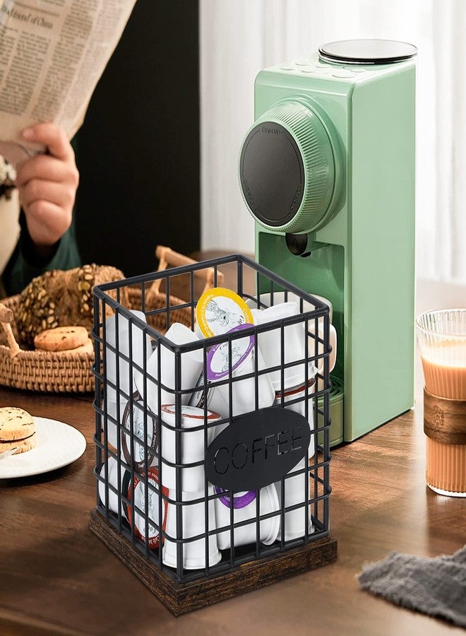 YINMIT K Cup Holder Organizer, Sturdy Coffee Pod Holder Organizer, 35 Kcup Large Capacity Storage Basket for Kitchen Counter and Office Desktop, Add Attractiveness to Your Coffee Bar Area (Square) - Image 2