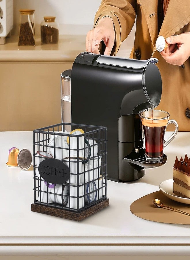 YINMIT K Cup Holder Organizer, Sturdy Coffee Pod Holder Organizer, 35 Kcup Large Capacity Storage Basket for Kitchen Counter and Office Desktop, Add Attractiveness to Your Coffee Bar Area (Square) - Image 3