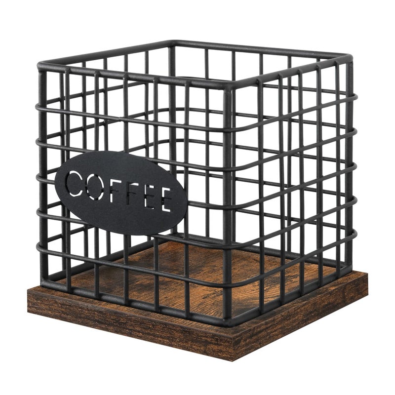 YINMIT K Cup Holder Organizer, Sturdy Coffee Pod Holder Organizer, 35 Kcup Large Capacity Storage Basket for Kitchen Counter and Office Desktop, Add Attractiveness to Your Coffee Bar Area (Square) - Image 1