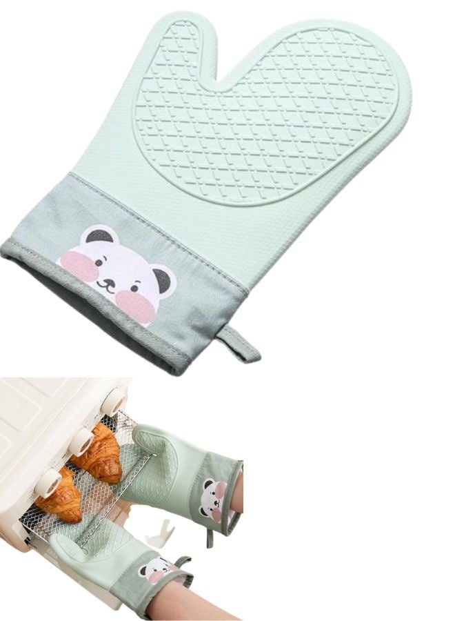 1PCS Silicone Oven Mitts Heat Resistant up to 446°F (230°C) – Thickened Anti-Scald Kitchen Gloves with Non-Slip Grip for Oven, Microwave, Grilling, and Baking – Easy to Clean Heatproof Cooking Gloves with Hanging Loop - Image 1