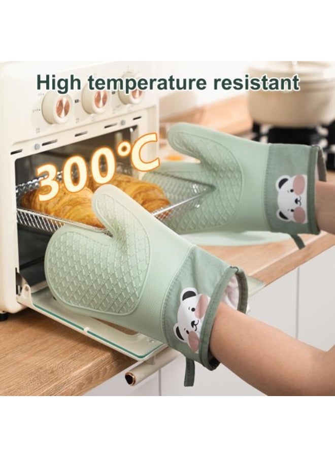 1PCS Silicone Oven Mitts Heat Resistant up to 446°F (230°C) – Thickened Anti-Scald Kitchen Gloves with Non-Slip Grip for Oven, Microwave, Grilling, and Baking – Easy to Clean Heatproof Cooking Gloves with Hanging Loop - Image 5