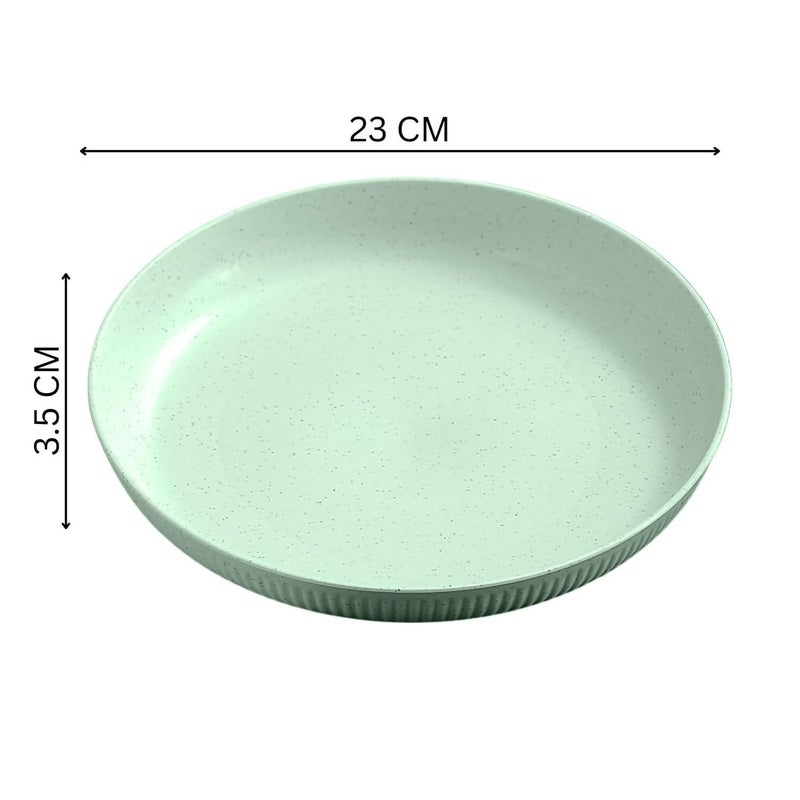 Amillee Lightweight Wheat Straw Dinner Plates, Plates Easy to Clean & Reusable Lightweight Salad Plates for Camping/Kitchen - Perfect for Dinner Dishes Deep Plates (Pack of 6, Green) - Image 2