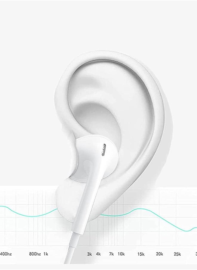 Generic - ( for iPhone 15 Pro ) Wired Headphone For Apple Type C Wired iPhone Headphones In-Ear Earbuds Built-in Microphone and Volume Control / White - Image 1