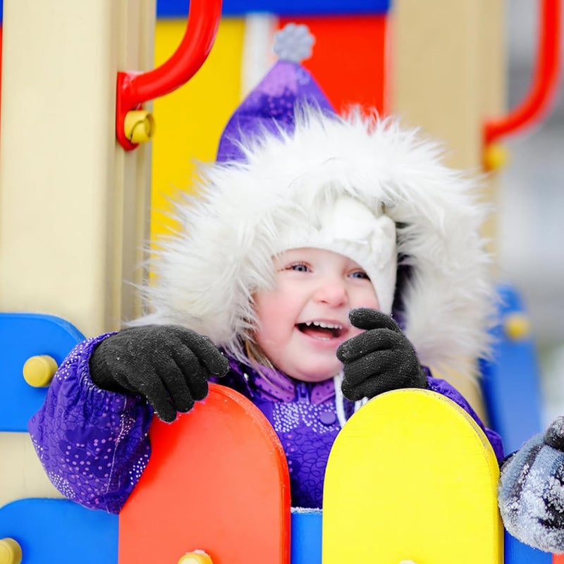 ONESING 3-24 Pairs Winter Knit Gloves for Kids - White Finger Gloves for Boys and Girls - Image 5