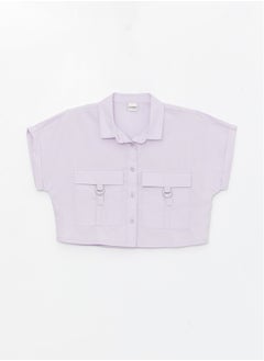 Basic Short Sleeve Girls' Crop Shirt