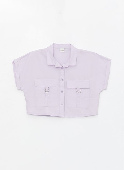 قميص قصير الأكمام للبنات بتصميم كروب