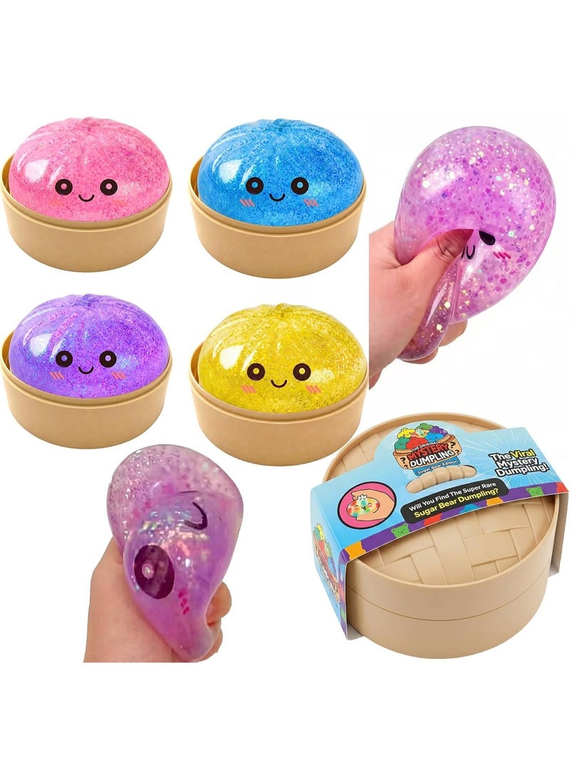 Glitter Dumpling Squishy Fidget Toy, Slow Rising Sensory Stress Relief Squeeze Toy, 1 Piece Mistery Pack - Image 1