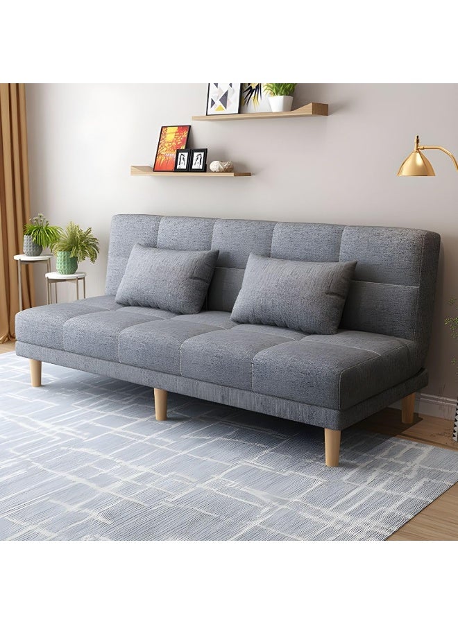 Zayn comforts Armless Sofa Bed with Tight-Back Design in modern Blend Fabric (Light Grey) - Image 1