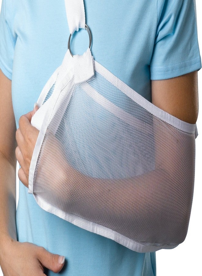 Medline Cool Mesh Arm Slings, Polyester Mesh, Double D-Ring, Hook-and-Loop Closure, XL, Large Pocket, Padded Shoulder Strap, Thumb Loop, Adjustable, 1 Each