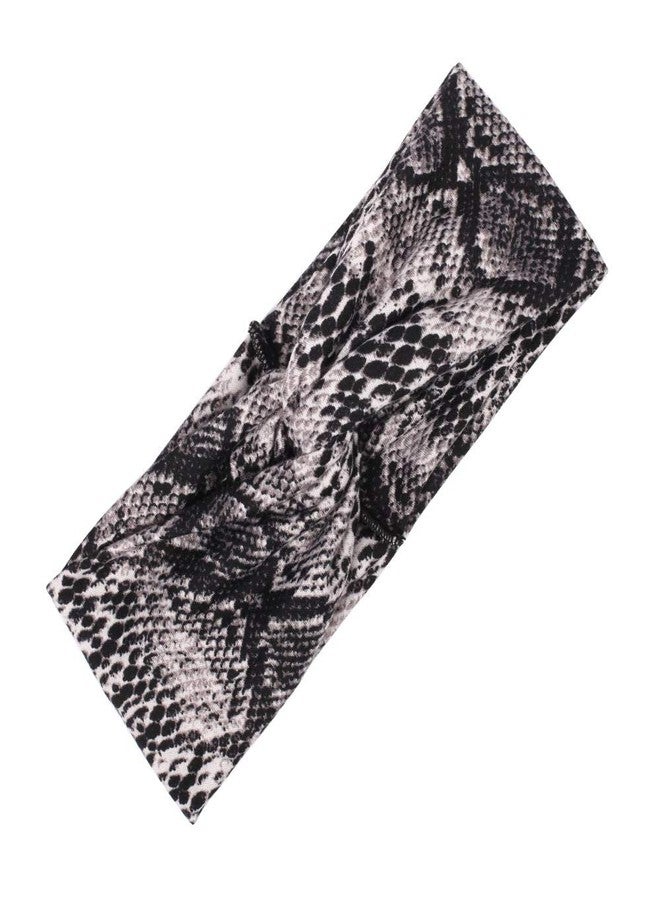 دينبري طوق رأس دينبري بنقشة جلد الحيوانات، طوق رأس بنقشة الثعبان للنساء، طوق رأس رياضي لليوجا، طوق رأس بنقشة الفهد للنساء (عبوة من 3 قطع بنقشة جلد الثعبان ب) - Image 4