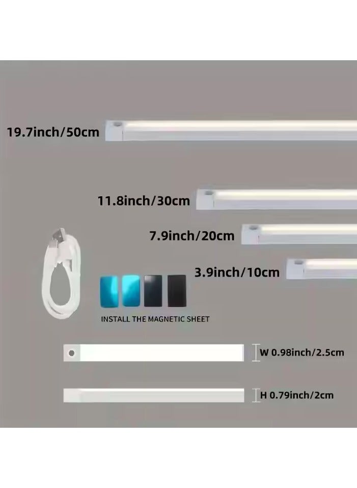 شريط إضاءة LED لاسلكي قابل لإعادة الشحن مزود بمستشعر حركة وبطارية USB، ضوء ليلي محمول لخزانة المطبخ  - Image 3