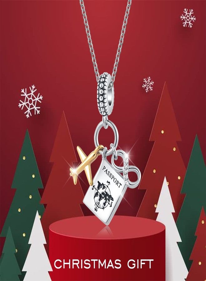 QeenseKc Passport Airplane Travel Charm Adventure Holiday Infinite Love Bead for Pandora Bracelet (Aut-125_Passport) - Image 2