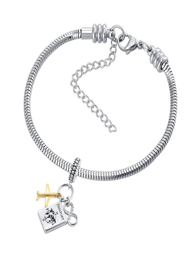 QeenseKc Passport Airplane Travel Charm Adventure Holiday Infinite Love Bead for Pandora Bracelet (Aut-125_Passport) - Image 4
