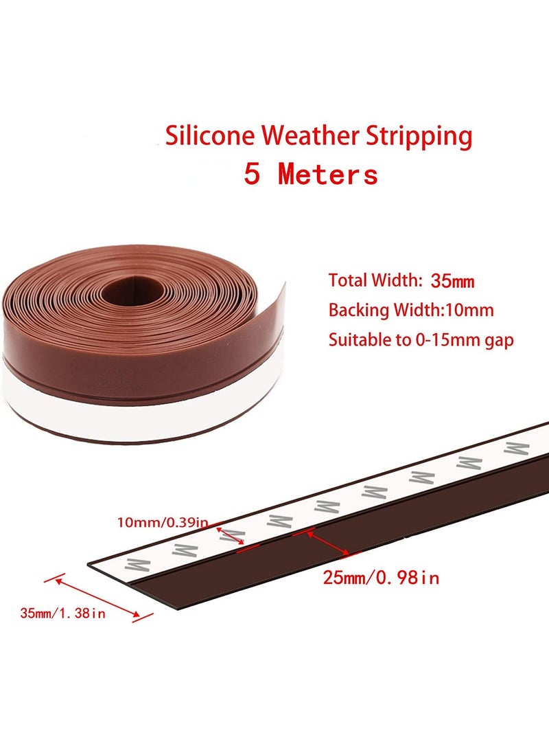 Generic - 2-Piece 10M Weather Stripping Door Seal Strip,Silicone Sealing Sticker Adhesive - Image 1