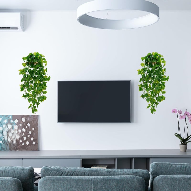 BLEUM CADE Fake Hanging Plants, 8pcs Artificial Hanging Plant, Faux Pothos Vines Greenery for Wall Home Living Room Office Indoor Outdoor Decor (No Baskets) - Image 5
