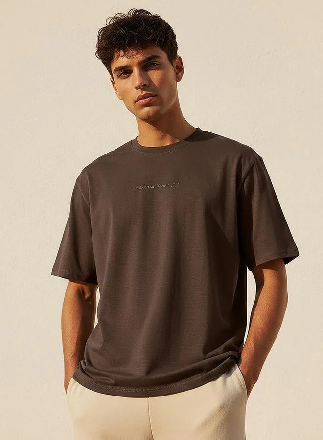 Splash FAV Men Regular Fit Crew Neck Short Sleeve Typographic Print T shirt