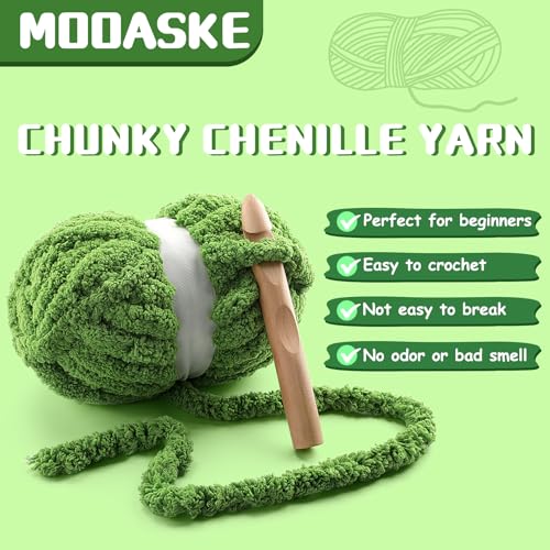Mooaske 8 Pack Chunky Yarn for Hand Knitting - Chunky Chenille Yarn for Crocheting - Fluffy Yarns for Crochet - Jumbo Yarns for Hand Knitting 28.4 Yds 7.7 Oz Per Roll (8, Big Red-Milky White) - Image 2