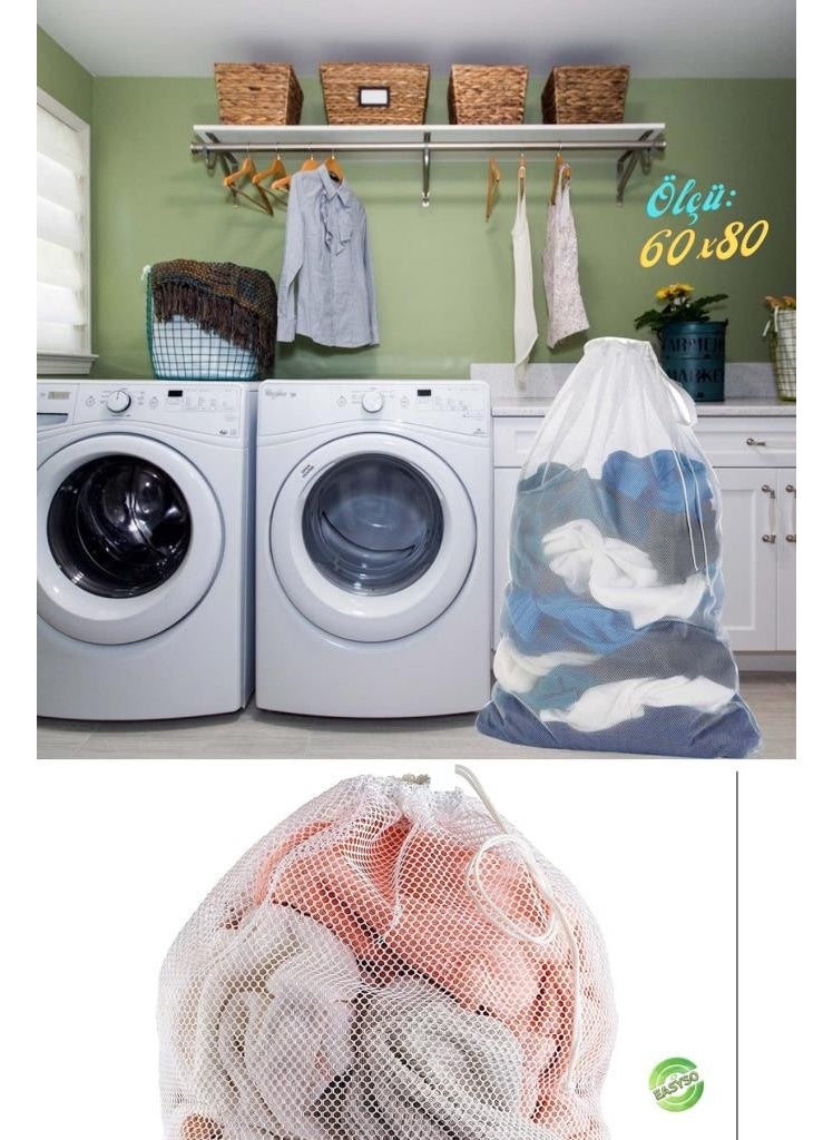 Easyso Laundry Washing Net 5 Pieces 60X80CM Socks Laundry Curtain Washing Net  - Image 1