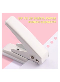 Y&D SYOSI Hole Puncher, 0.25 Inches Single Handheld 20 Sheet Punch Capacity Metal with Skid-Resistant Base for Paper, Chipboard  - Image 2