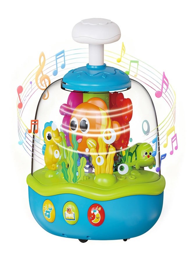 MoraBaby Baby Toys 6-12-18 Months, Press & Spin Ocean Musical Light Up Toy | Bilingual Learning Educational Cause and Effect Toy for 1 Year Old Boy & Girl, Birthday Gifts for 1-3 Year Old - Image 1