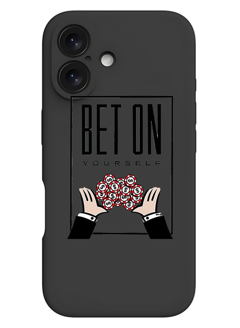 Theodor Protective Slim Fit Case Liquid Silicone Cover with Full Body Protection Anti-Scratch Shockproof Case For Apple iPhone 17 (Black) Bet on yourself - Image 1