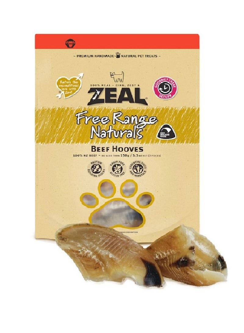 zeal Free Range Natural Beef Hooves Dog Treats 150g