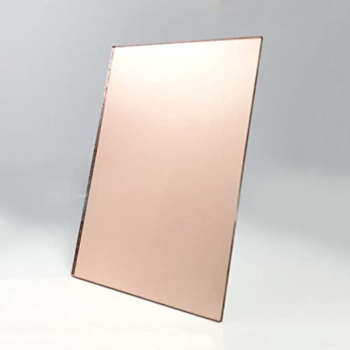 ACFENG 1/8" Acrylic Mirror Sheet,Rose Gold 12" x 12" Mirrored Acrylic Lucite Plexiglass Sheet (Actual Size 11.875" x 11.875") - Image 1