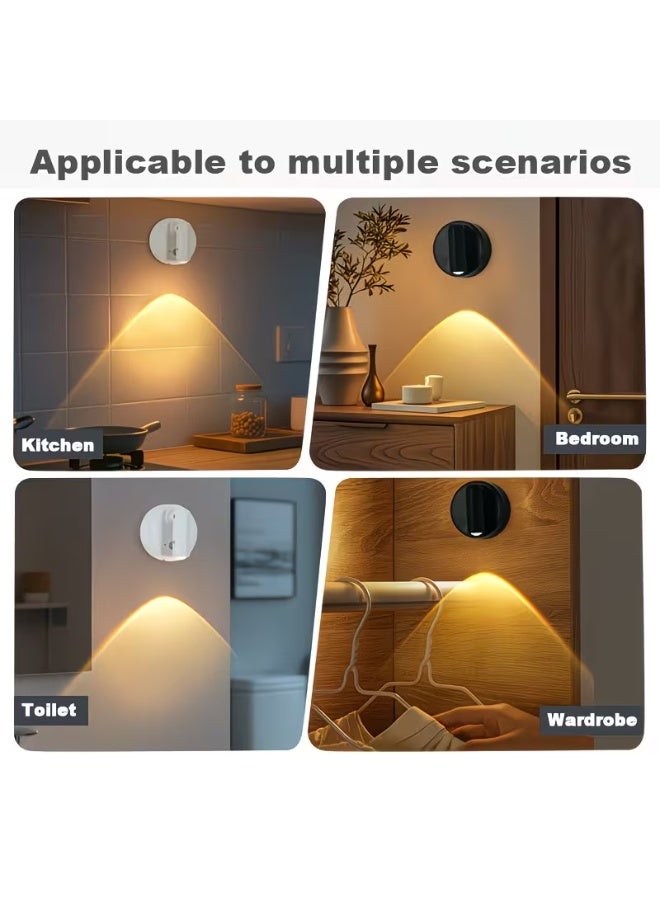 مجموعة مصابيح حائط LED LXM بمستشعر حركة، 3 قطع، RGB، قابلة للدوران 350 درجة، قاعدة مغناطيسية، شحن تايب سي، سبوت لايت ABS عصري - Image 5
