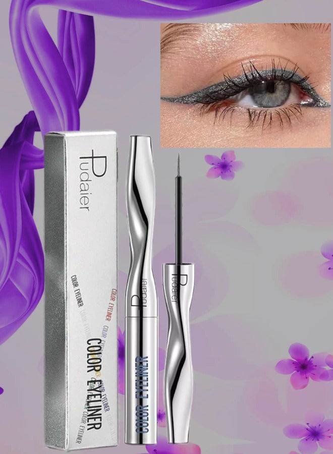 pudaier قلم كحل سائل ملون سريع الجفاف سهل التلوين لامع ومطفأ دقيق لخط العين مكياج لا يتقشر ولا يتلطخ مقاوم للماء وطويل الأمد قلم كحل فحم 06 - Image 1