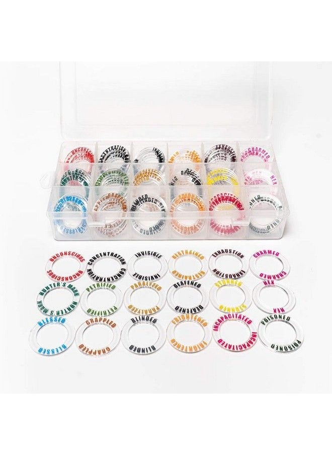 T-Trees Dnd Condition Markers Rings 90 Pcs Status Effect Markers In 18 Conditions & Colors Rpg Tabletop Gaming Great Dm Tool For Dungeons & Dragons, Pathfinder And Rpg Miniatures  - Image 2