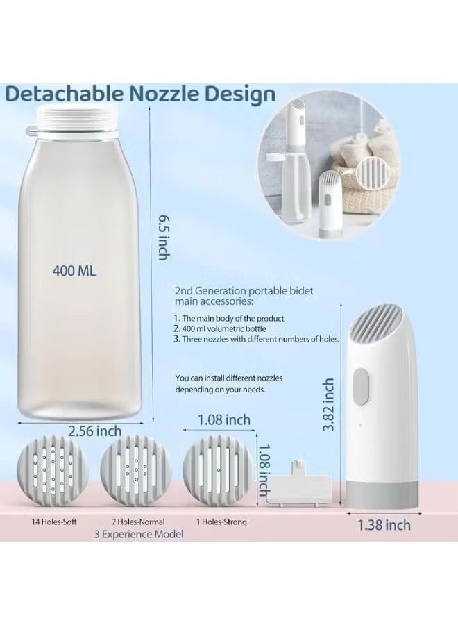 TIGER Portable Electric Bidet with 3 Spray Modes, USB Rechargeable, Ideal for Camping - Desert Trips, Airplanes, Trains, and Holidays – Travel-Friendly, Compact Design for Hygiene On-the-Go - Image 2