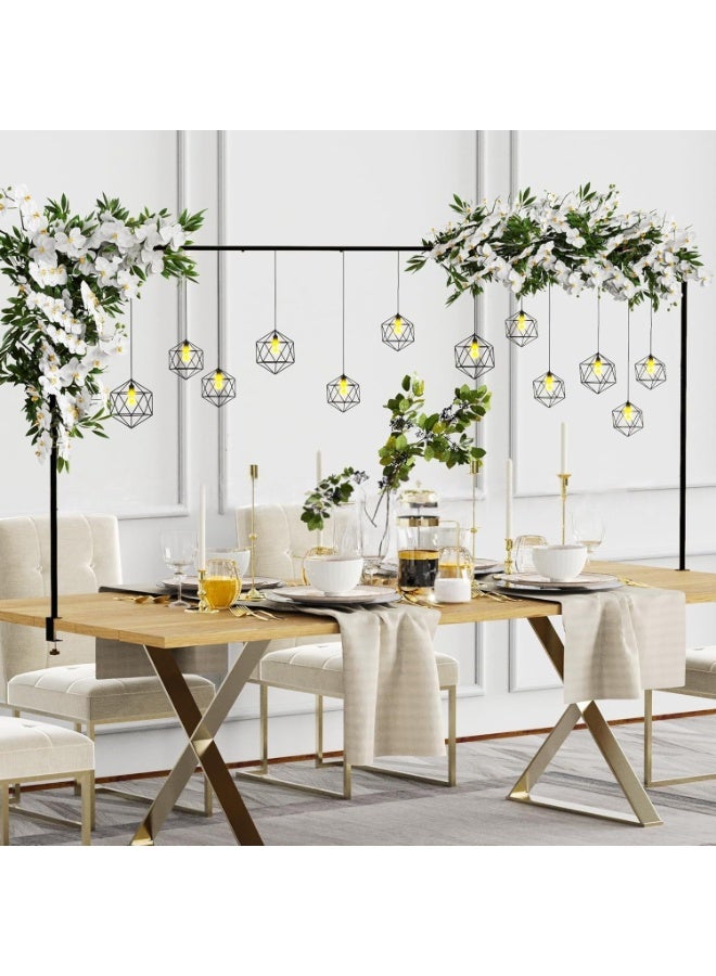 Over The Table Rod Stand with 25 Balloon Clips, Adjustable 125-250cm Length & 70-120cm Tall Table Arch, Heavy Duty Metal Backdrop Stand for Birthday, Wedding, Eid & Party Decorations (Black) - Image 5