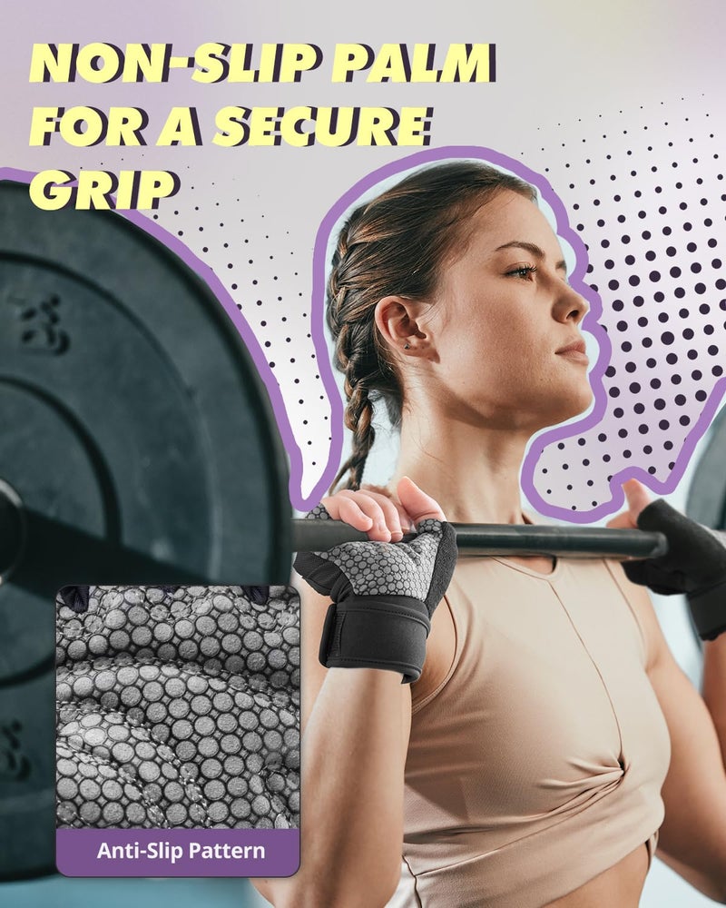Trideer Weight Lifting Gloves for Women Men with Wrist Support, Workout Gloves Women Full Palm Protection for Gym Training, Fitness, Weightlifting & Pull Ups - Image 4