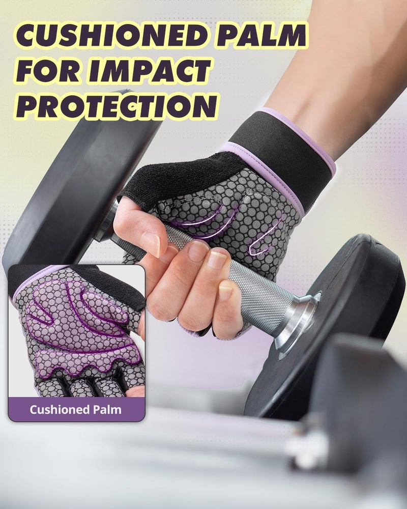 Trideer Weight Lifting Gloves for Women Men with Wrist Support, Workout Gloves Women Full Palm Protection for Gym Training, Fitness, Weightlifting & Pull Ups - Image 3