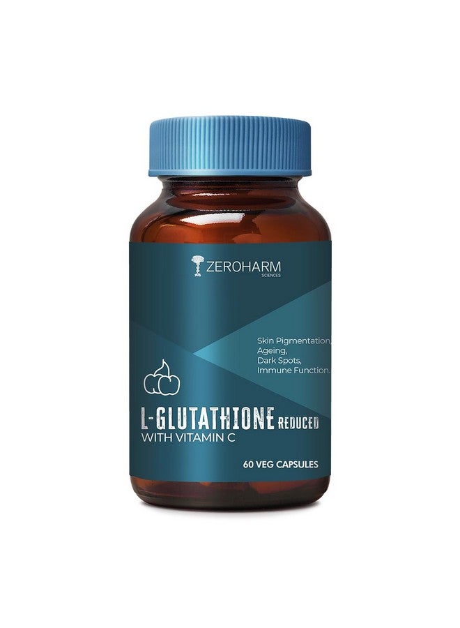 ZEROHARM L-Glutathione Reduced with Vitamin C- Skin Supplement | Dark Spot Reducer| Anti-Ageing | Reduces skin pigmentation | Free Radical Fighter |Radiant andGlowing Skin | 60 Capsules, 300 grams - Image 1
