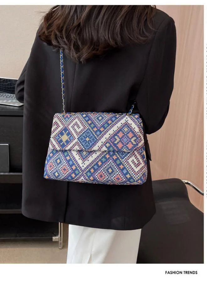 تايك تو Printed Tweed Shoulder Bag